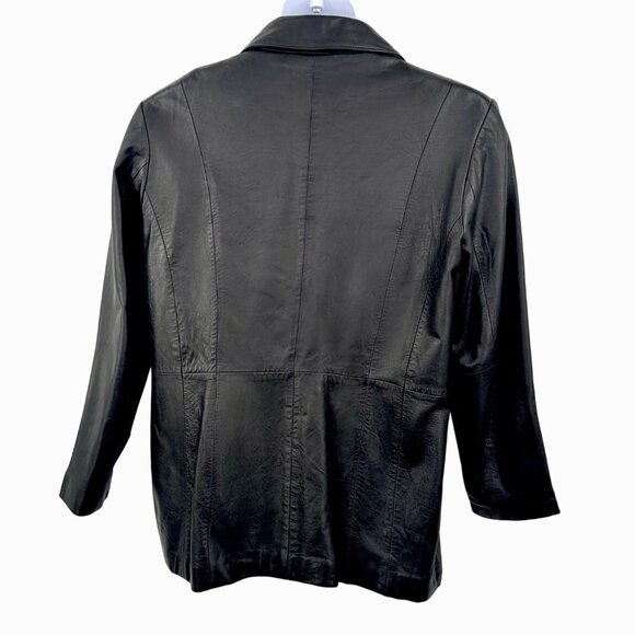 SUPER SOFT MERONA BLACK LEATHER JACKET XL - Picture 2 of 3
